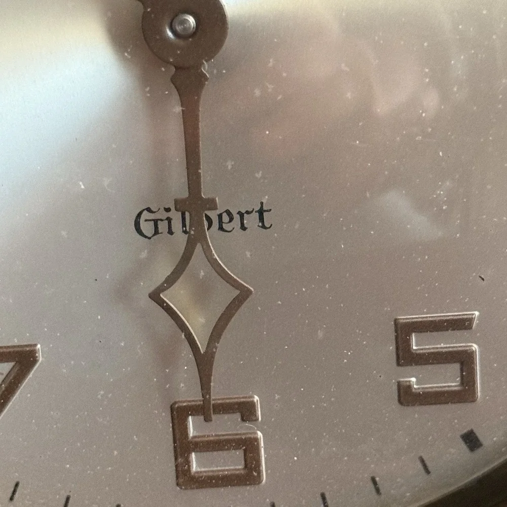 Gilbert Tambour Wooden Mantel Clock Vintage Wind Up Working but Needs Service
